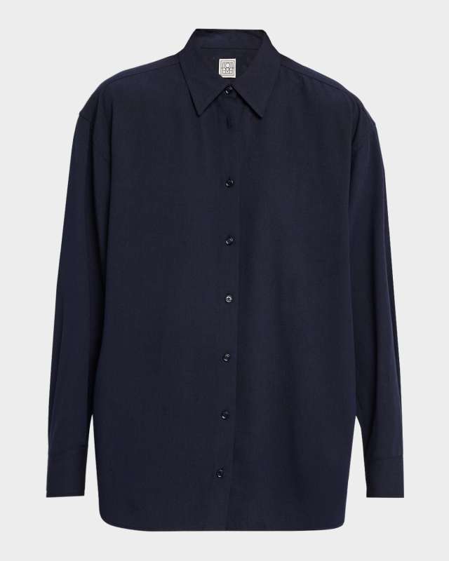 Classic Fluid Button-Front Shirt